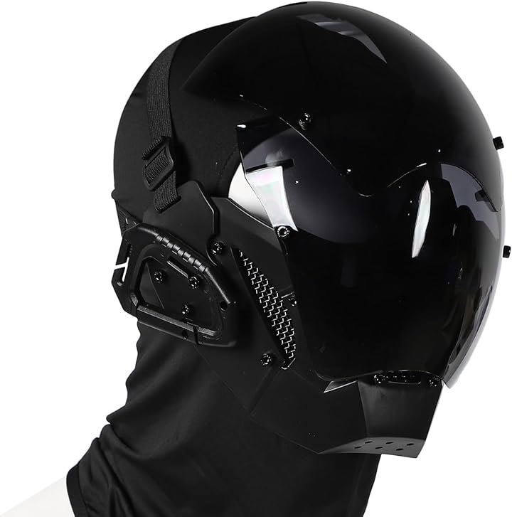 タクティカル マスク フルフェイス コスプレ 用 ブラック バラクラバ 付属/サバゲー 未来 型 コスチューム レプリカ ハロウィン 仮装 お面 おもちゃ ユニセックス