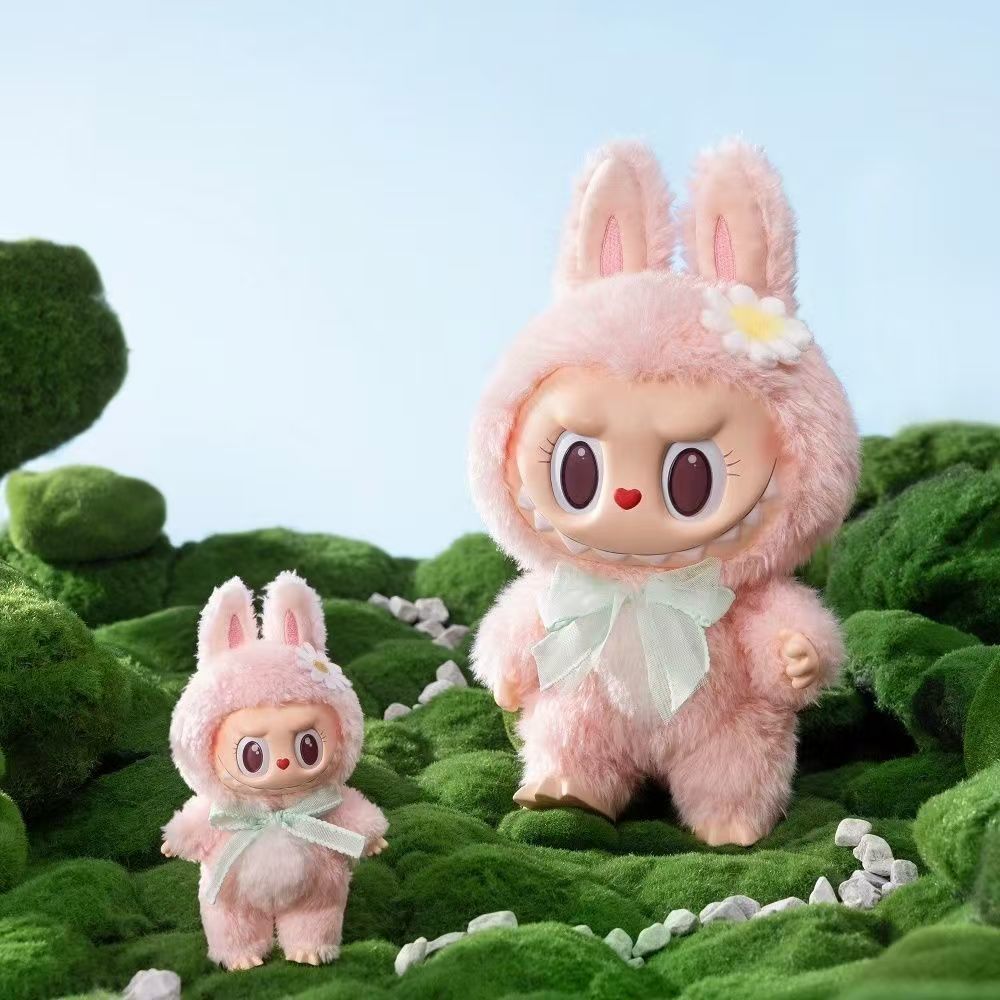 現品mokoko布ラブラブ甘いエナメル超柔らかいぬいぐるみストラップlabubuが彼女に誕生日プレゼントを贈る