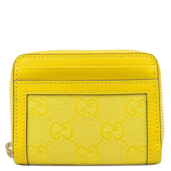 グッチ コインケース ジッピー コインパース レザー GGキャンバス イエロー ゴールド金具 黄色 小銭入れ ラウンドジップ 790037 【箱】【中古】