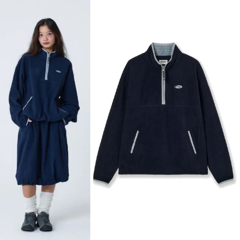 SYMBOL FLEECE ANORAK [NAVY]