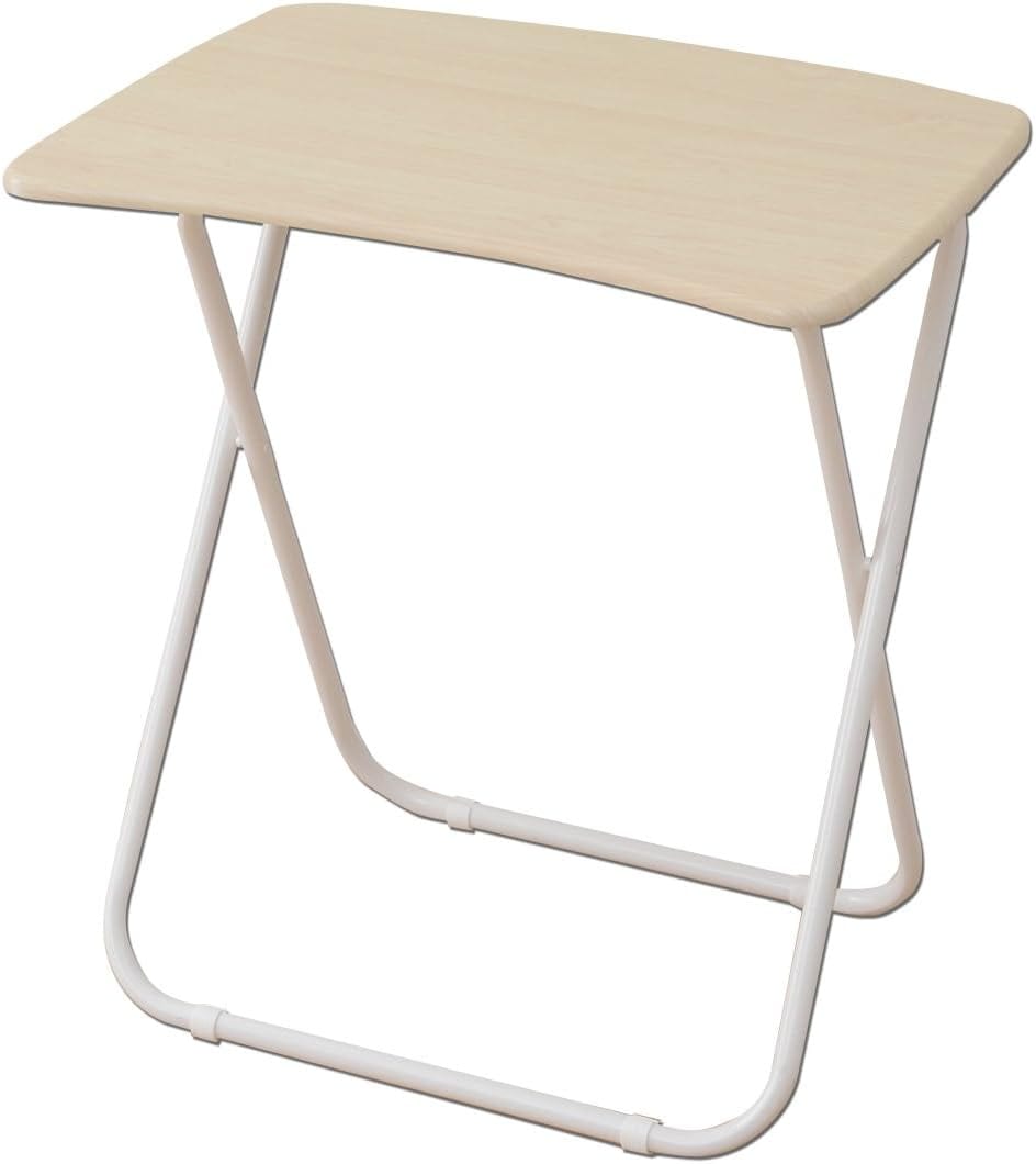 山善 YAMAZEN 折りたたみ デスク 幅70×奥行50×高さ70.5cm コンパクト スリム収納 傷がつきにくい 完成品 ナチュラルメイプル/アイボリー DRK-5070 NM/IV 在宅勤務
