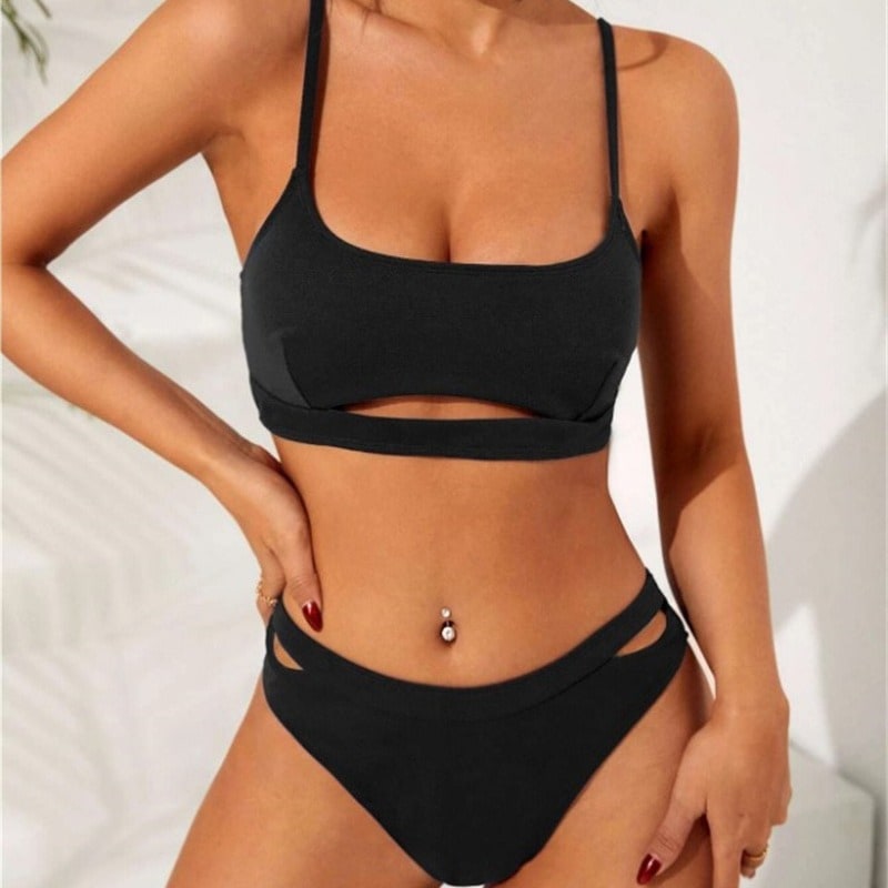 【1つ買うと10つ無料】女性のためのセクシーな水着胸部パッド付きビキニのくぼんだ水着