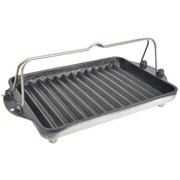 グリルプレート黒舟（L） ステンレス取っ手 233×171×37mm #BM-141