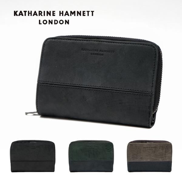 【KATHARINE HAMNETT】490-50601 二つ折り財布 ウォレット 財布 普段使い 使いやすい 日常 便利 メンズ かっこいい おしゃれ