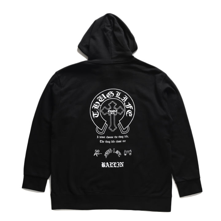 ACE FLAG パーカー ブランド 長袖 スウェット 裏パイル メンズ 黒 大きいサイズ エースフラッグ トップス THUG LIFE サグライフ 十字架 クロス