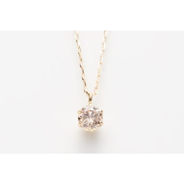 Courage Ailes PDA-1504K [ネックレス ゴールド K18 天然ダイヤモンド ブラウンダイヤ 0.2ctup 一粒ダイヤ シャンパン ペンダント] メーカー直送