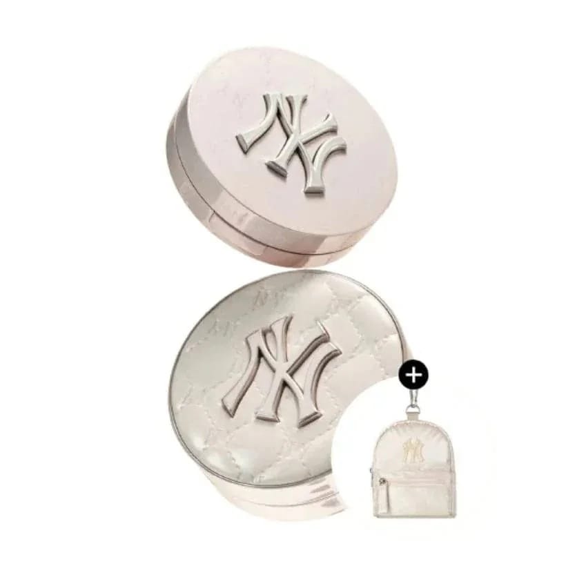 [26SS/New](Cream glaze edition)ホワイトクッション（ケース＋リフィル1個）＋プライマーフィニッシュパクト＋MLBミニバックパックキーホルダー