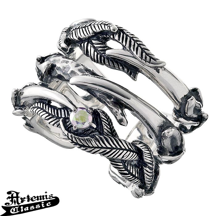 アルテミスクラシック Artemis Classic ウリエル トリプル シルバー リング 指輪 アクセサリー フェザー　ミスティッククオーツ 13号21号 ACR0265