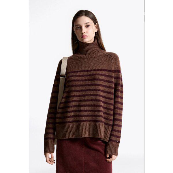 T22F7KTO083WT1 チャンキーウールカシミアモックネックセーター