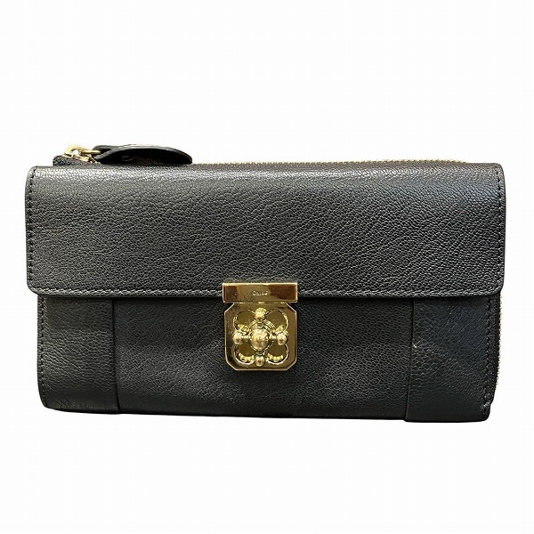 クロエ エルシー 3P0591-835 フラップ ターンロック L字ファスナー 長財布 【中古】