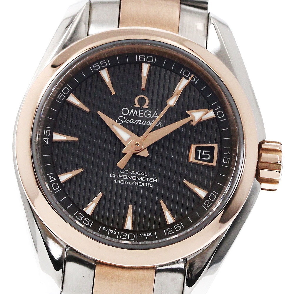 オメガ OMEGA 231.20.30.20.06.001 シーマスター アクアテラ コーアクシャル PGベゼル 自動巻き レディース 美品 _862746【中古】
