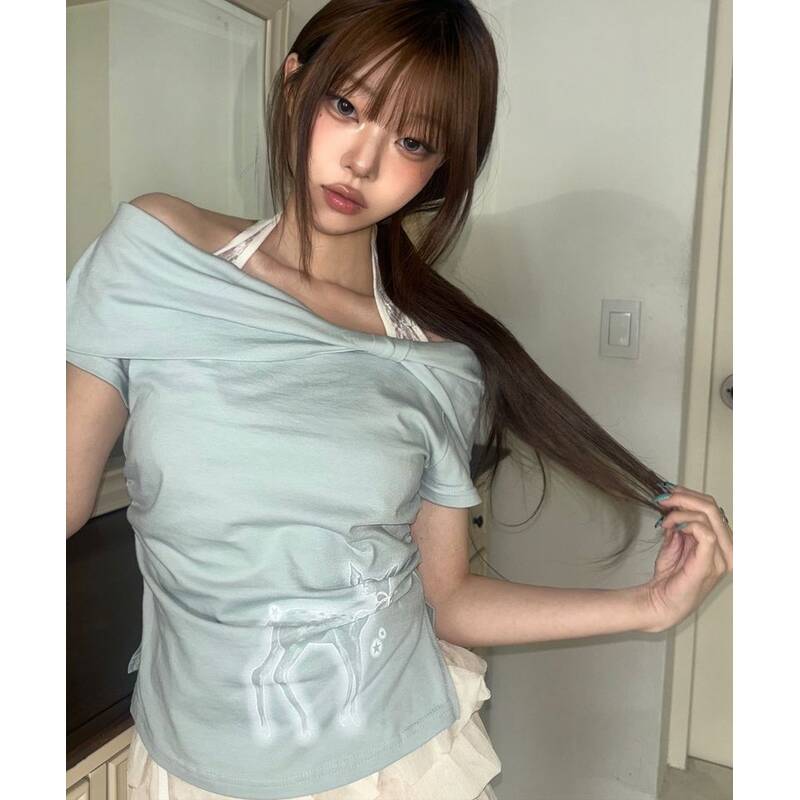 ILLIGO [ソルジンのおすすめ] セソ ディア ボウ オフショルダーTシャツ ミント 26SMTOP45MT 421169