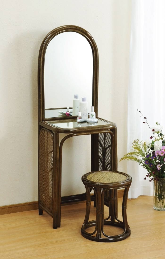 ラタン（籐） ドレッサー＆スツールセット W1003B