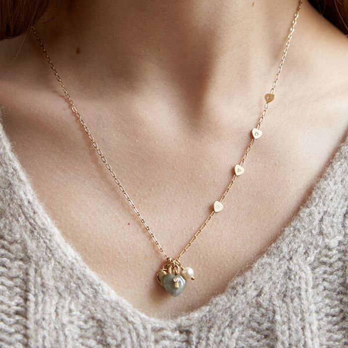 Labrador Heart Lock Charm Necklace おしゃれ アイドル愛用ブランド 韓国人気 韓国ファッション