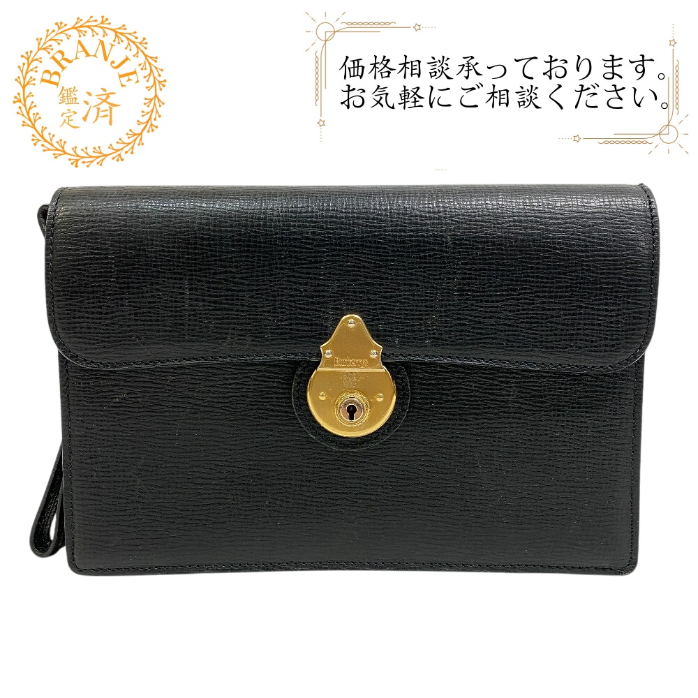バーバリーズ セカンドバッグ レザー クラッチバッグ ブラック ブランド