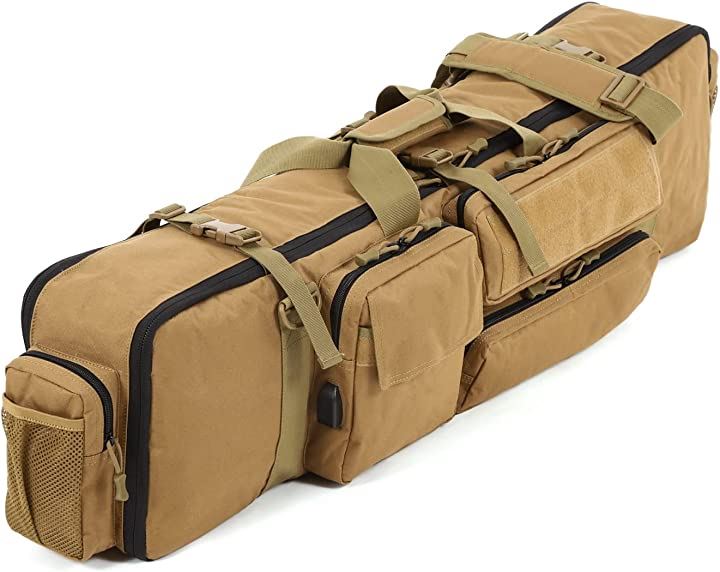 サバゲー の ライフル キャリア や 撮影機材運搬 トリプルブロック ダブル ガンケース ver2モデル(カーキ)