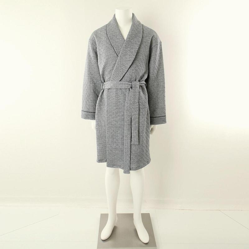 三重織ジャカード柄メンズローブガウンSWRB5482MSG