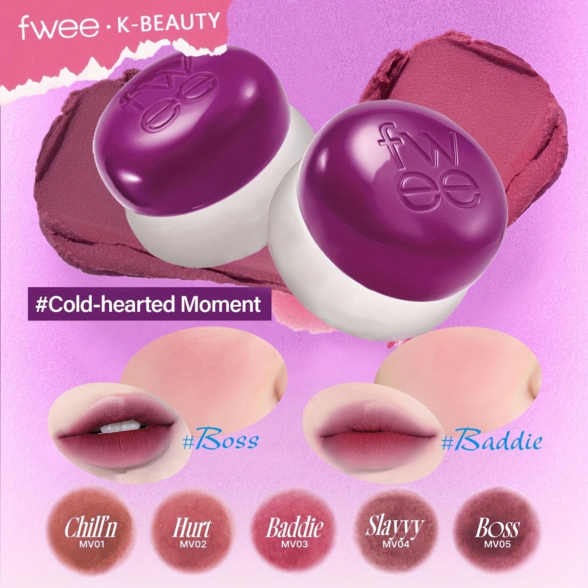 エルフウィ ブラリー プディング ポット リップ＆チーク ティント - クリーミーなベルベティ ブラッシュソフトフォーカス仕上げで保湿とツヤ感ナチュラルグラデーションに最適なマルチユース グラデーショ