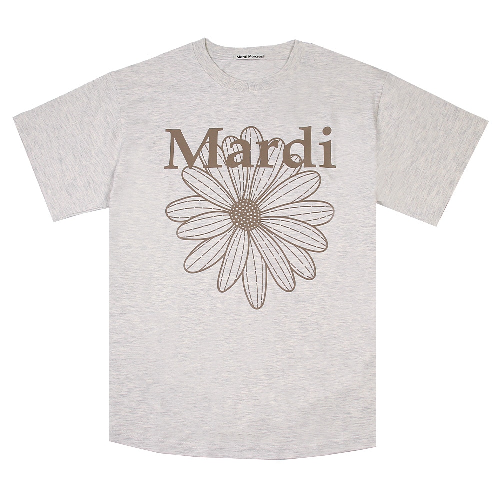 Tシャツ TSHIRT FLOWERMARDI OATMEAL TAUPE 半袖 レディース 韓国 ファッション アパレル