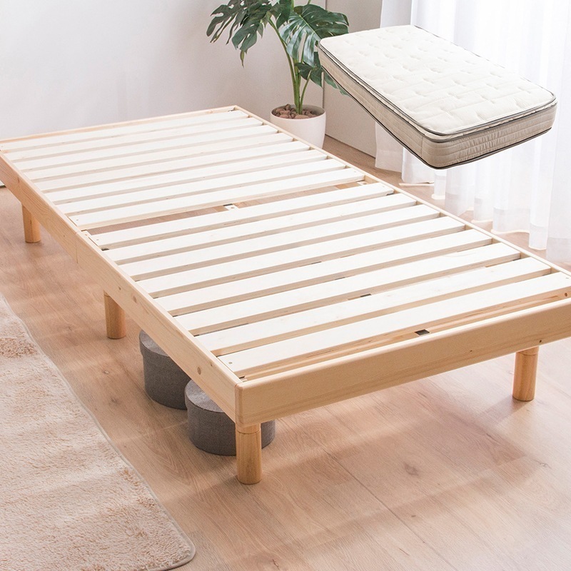 すのこベッド シングル bed ベッド シングル マットレス ユーロトップマットレス付き 28,471円