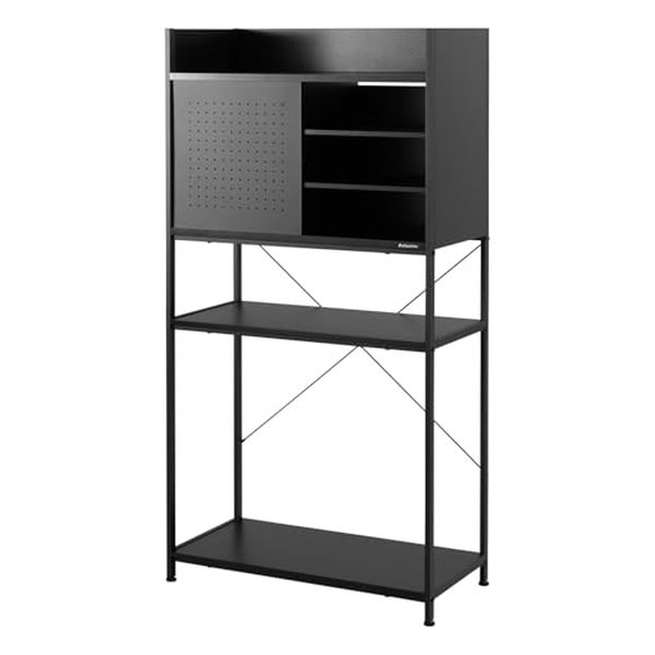 デスクサイドラック ボックスタイプ 幅760mm/ブラック BHS-760-BK