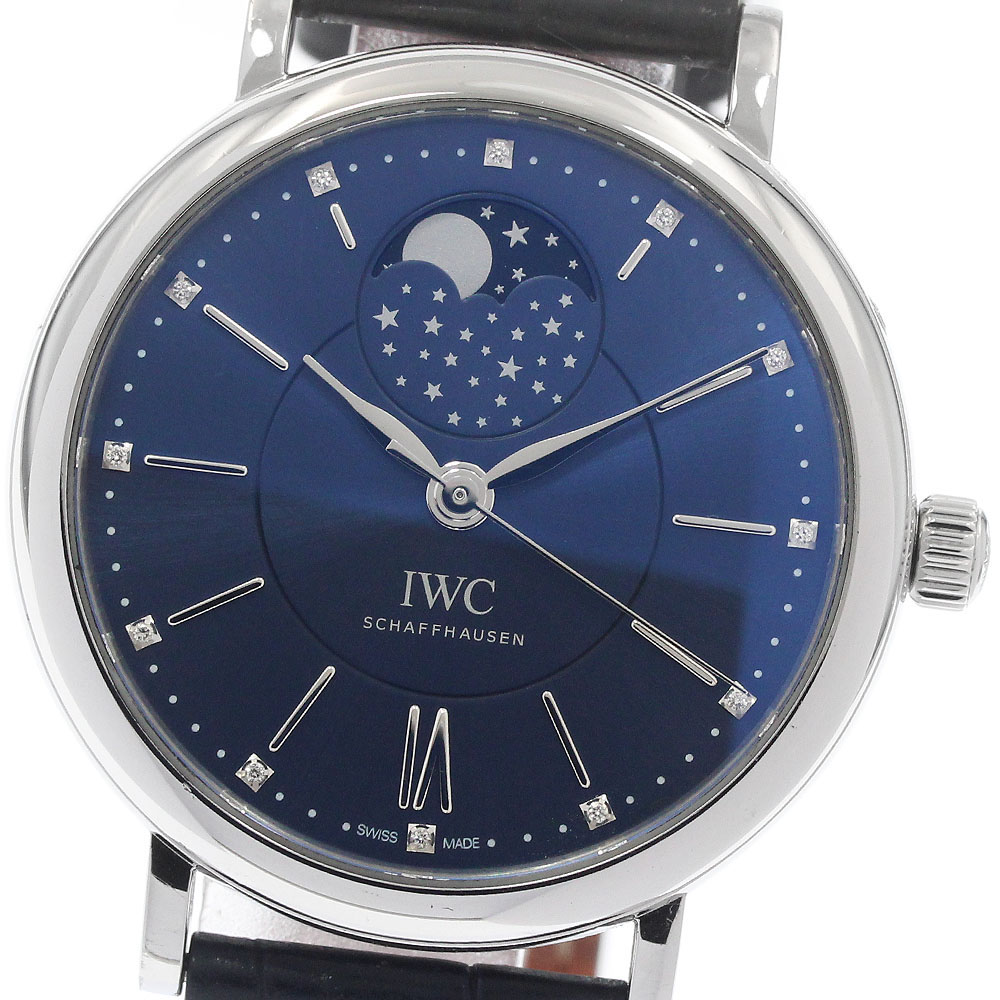 IWC SCHAFFHAUSEN IW459006 ポートフィノ ムーンフェイズ37 ローレウス スポーツ フォーグッド 世界1500本 12Pダイヤ AT ボーイズ _956997【中古】