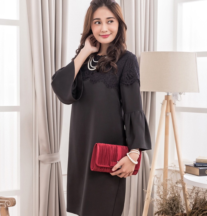 ワンピース デート スーツ 膝丈 フレアスリーブ レース フリル 可愛い きれいめ 上品 おしゃれ かっこいい 可愛い ラブリー キュート ガーリー クール モード系 セクシー エレガント