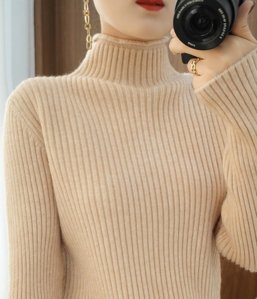 デート モテアイテム ニットソー 長袖 タートルネック リブニット ウール 可愛い きれいめ 上品 おしゃれ かっこいい 可愛い ラブリー キュート ガーリー クール モード系 セクシー