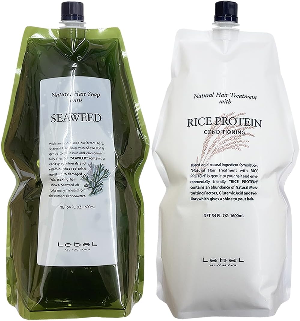 ルベル ナチュラルヘアソープ シーウィード シャンプー 1600ml + ライスプロテイン トリートメント 1600ml 詰め替え セット