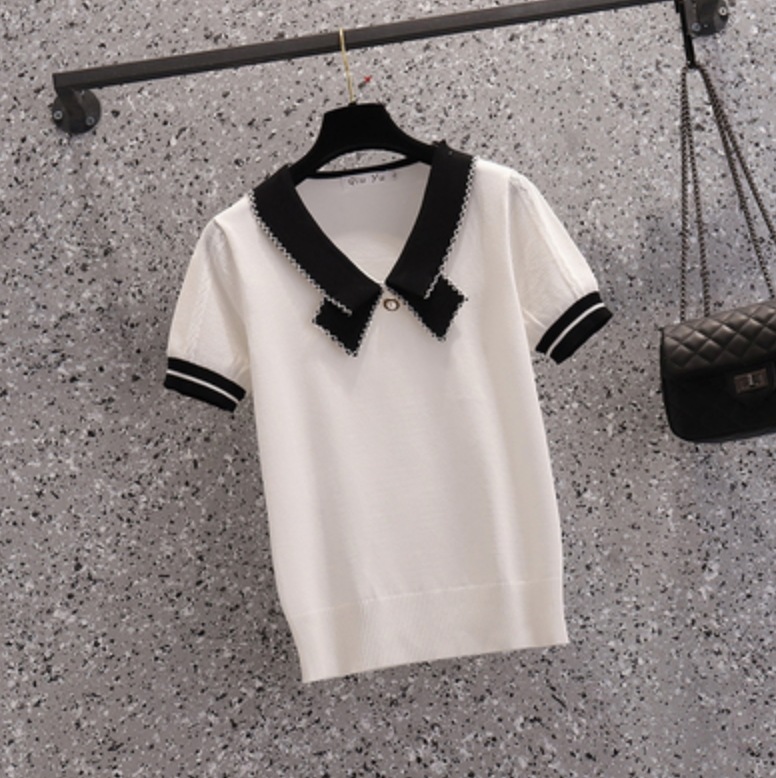 トップス デート シャツ ブラウス カットソー ニットソー セーター 袖あり 半袖 Vネック かわいい 大人可愛い きれいめ シンプル カジュアル 大人 上品 おしゃれ お洒落 主役級 存在感 夏