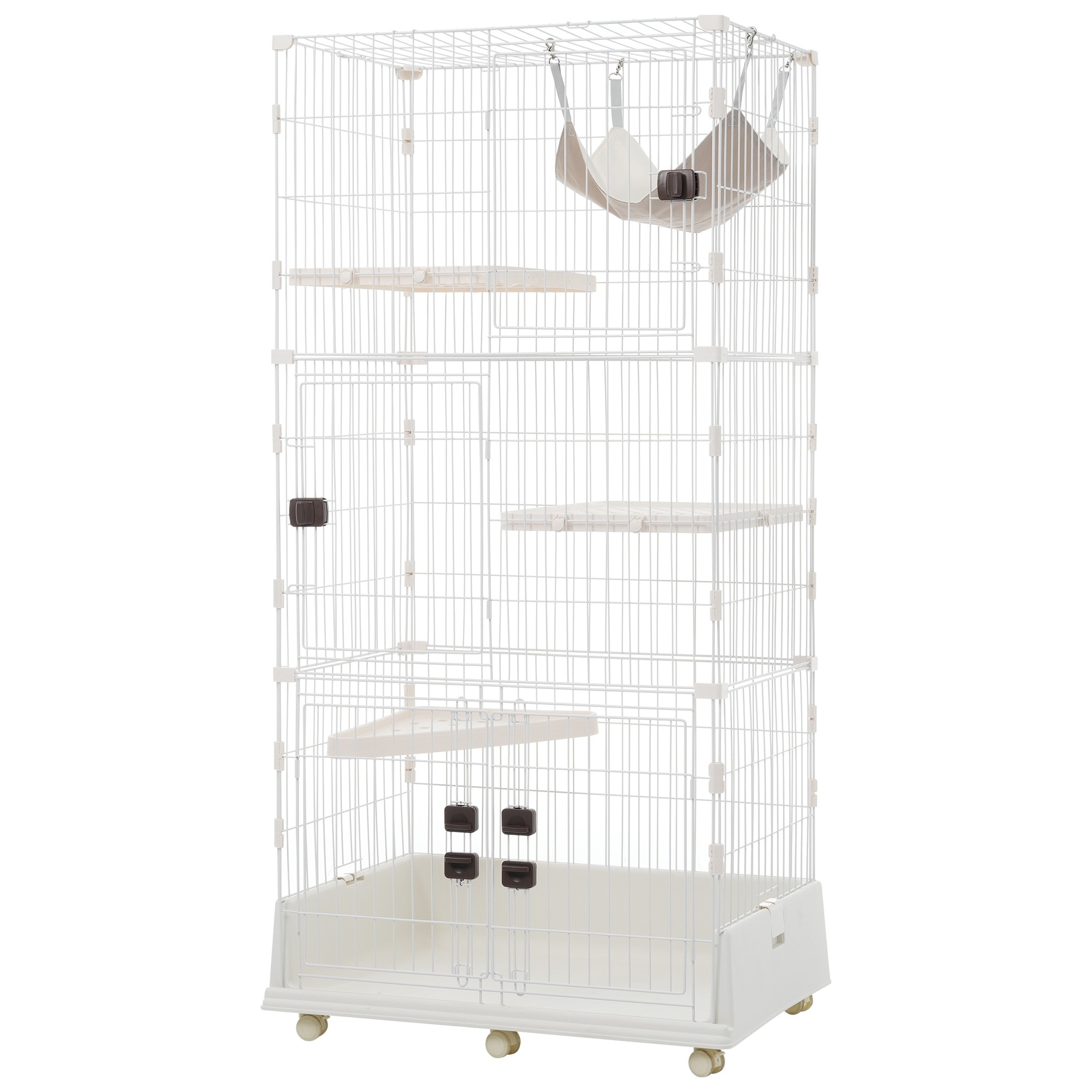 【当日出荷/233】【元TX293762ステップとドアご注意】猫 ケージ キャットケージ 3段 ペットケージ キャスター付 猫ゲージ 大型 多頭飼い ネコドア キャットハウス 1段2段可能 留守番