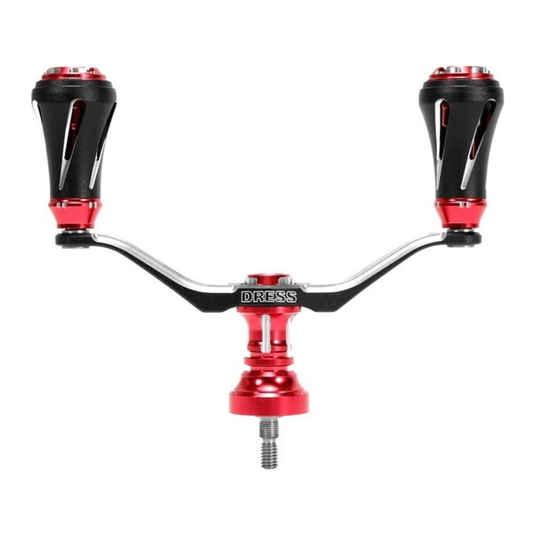 DRESS カスタムハンドル-W ヴァーテックスEVO for Spinning シマノ 90mm(ラウンドグリップ20装着) クリムゾンレッド