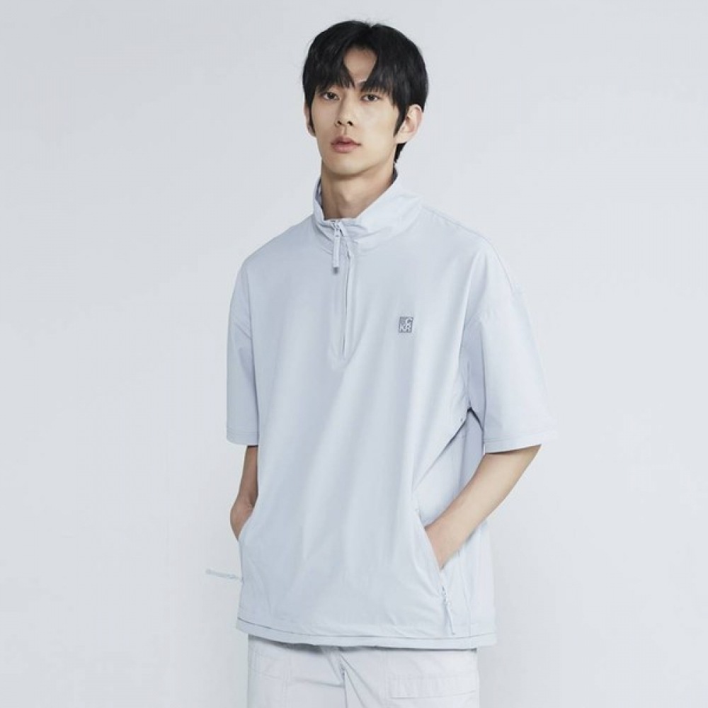 (バッケルー) メンズ N/SP ハーフジップアップ半袖オーバーフィットプルオーバー (B232SH300P)