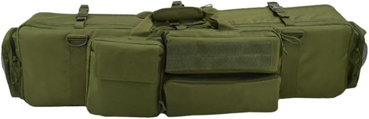 サバゲー ダブル ガン ケース ライフル 2丁 ソフト バッグ タクティカル 100cm 収納 (深緑)