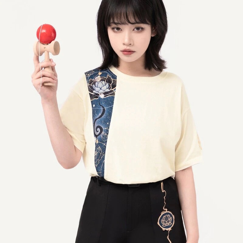 Tシャツ レディース 半袖 オ今週の割引は 25% オフですリジナル デザイン プリント トップス ラウンドネック T シャツ