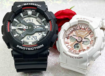 恋人たちのGショックペア G-SHOCK BABY-G ペアウォッチ ペア腕時計 カシオ 2本セット  アナデジ GA-110RG-7AJF BGA-250-1AJF お揃い プレゼント   ラッピング無料 新品 メッセージカード手書きします