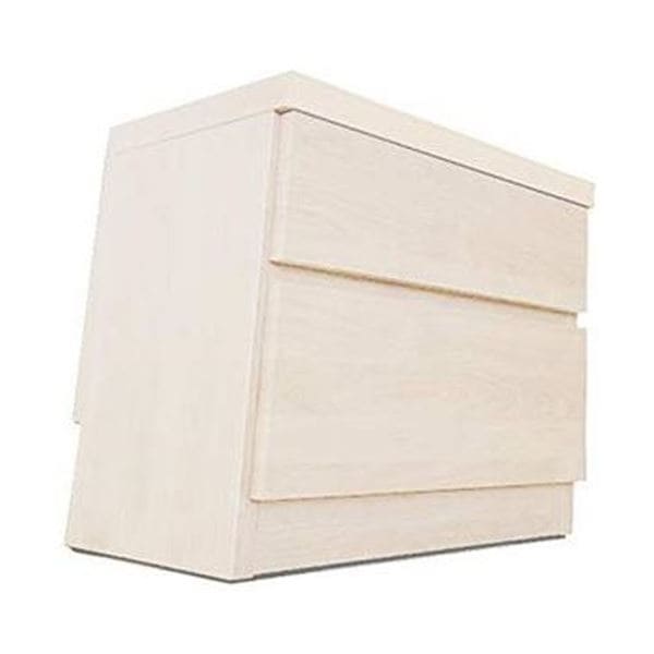 頑丈薄型チェスト/収納棚2段 幅45cm ホワイト木目調 奥行30cm 日本製 ウスピッタ完成品