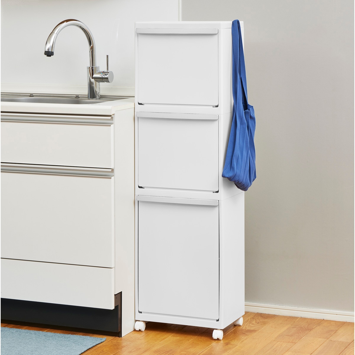 天馬 WR-3531 ホワイトラッシュ 多段分別 WR-3531 3段 55L （サイズ：幅35×奥行27×高さ116cm） WR3531テンマ 5,396円