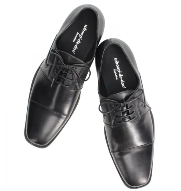 フープディドゥ セミスクエアストレートチップシューズ ブラック 40(25.0cm)