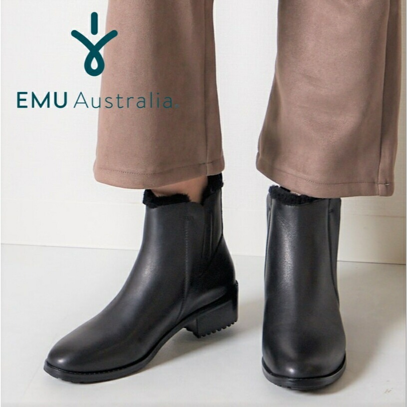 【公式】EMU Australia エミュ Laurence 防水 メリノウール 靴 サイドゴアブーツ チェルシーブーツ ウール 革 本革 レザー 雨の日 レインブーツ 対策 防寒 ふわふわ ショー
