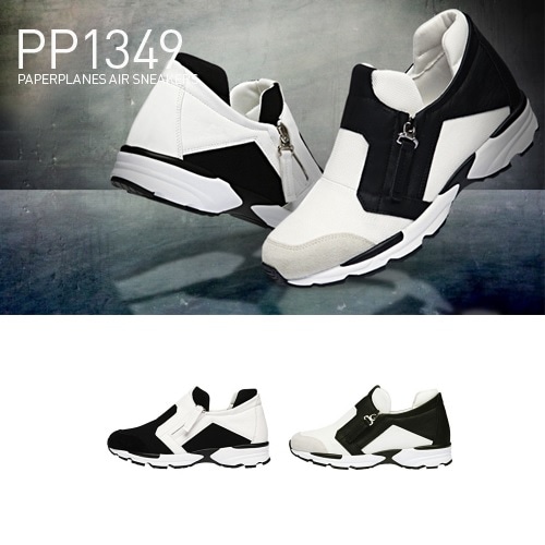 2015年新作 Made in KOREAPAPERPLANES PP1349ファッションのカジュアルシューズスタッズスニーカーハイカットスニーカーウェッジソールインソール