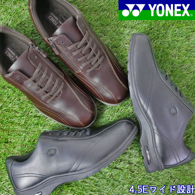 ヨネックス パワークッション ウォーキングシューズ 疲れない コンフォートシューズ 歩きやすい メンズ スニーカー 履きやすい ビジネスシューズ ブラック ダークブラウン SHW-MC30W