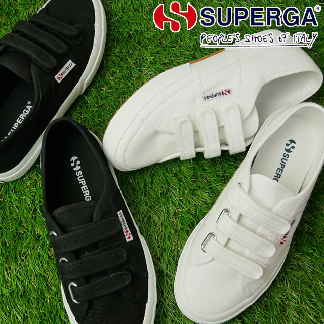 スペルガ SUPERGA スニーカー メンズ レディース 2750 COT3STRAPU ローカット ベルクロ 靴 カジュアルシューズ 901 ホワイト 白 F83 ブラック-Fホワイト 黒 S00B