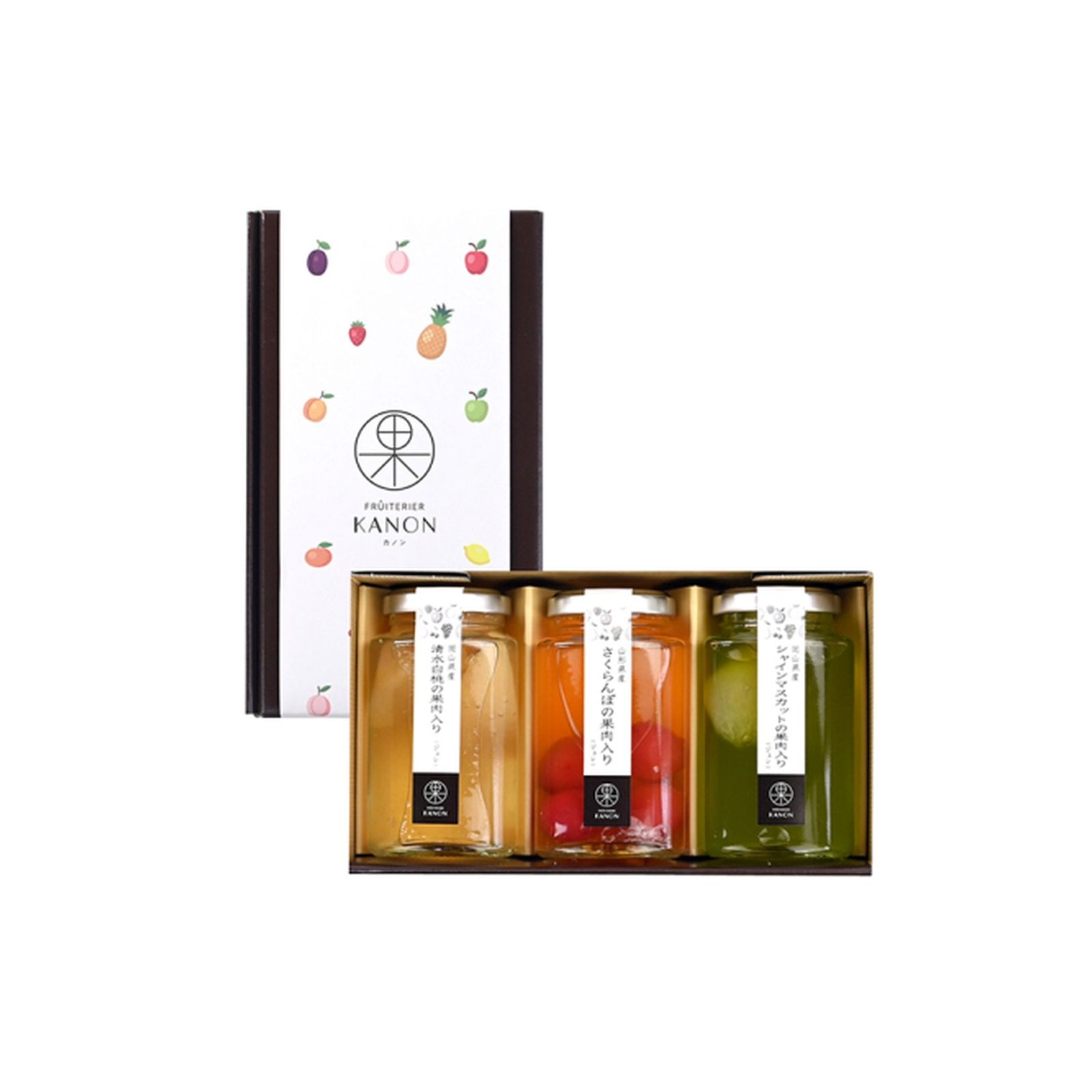 フリュテリーカノン KANON 国産フルーツジュレ 3本アソート ゼリー ギフト×1個
