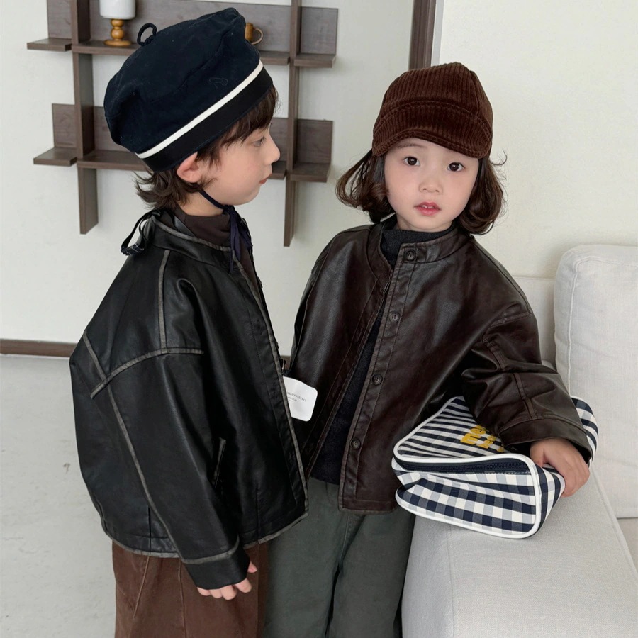 バイクウェア 春新作 アウター ジャケット 子供 男女ベビー ジャケット レザージャケット 2025 韓国ファッション キッズ男女兼用その他の子供服トップス 4,731円