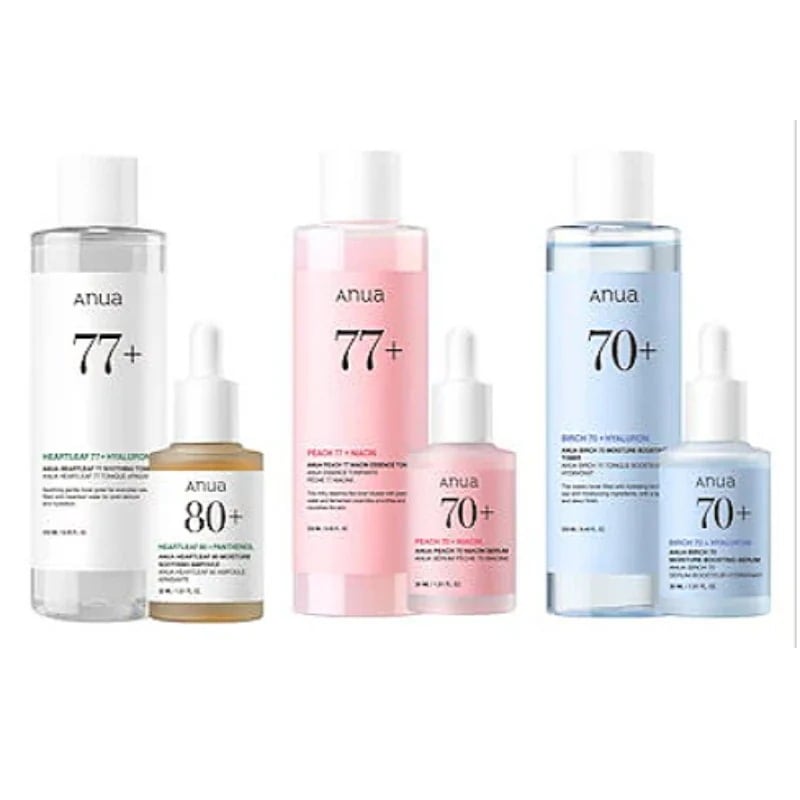 ドクダミ / 桃 / シラカバシンプルスージングセット(化粧水＋美容液)