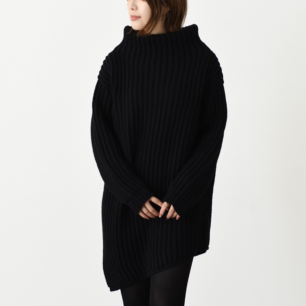 MAX MARA マックスマーラ ワンピース ニット LACUNA リブ編みウール カシミアドレス レディース ニットワンピース ミニワンピ アシンメトリー 変形