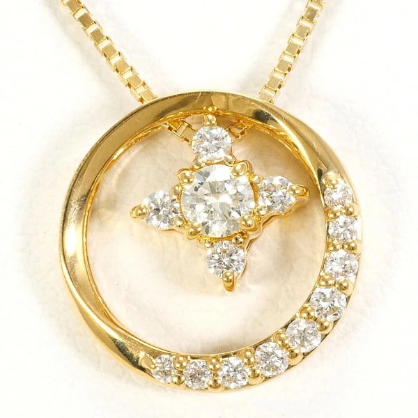 K18 18金 YG ネックレス ダイヤ 0.082 0.05 0.07 ジュエリー 中古 43,092円
