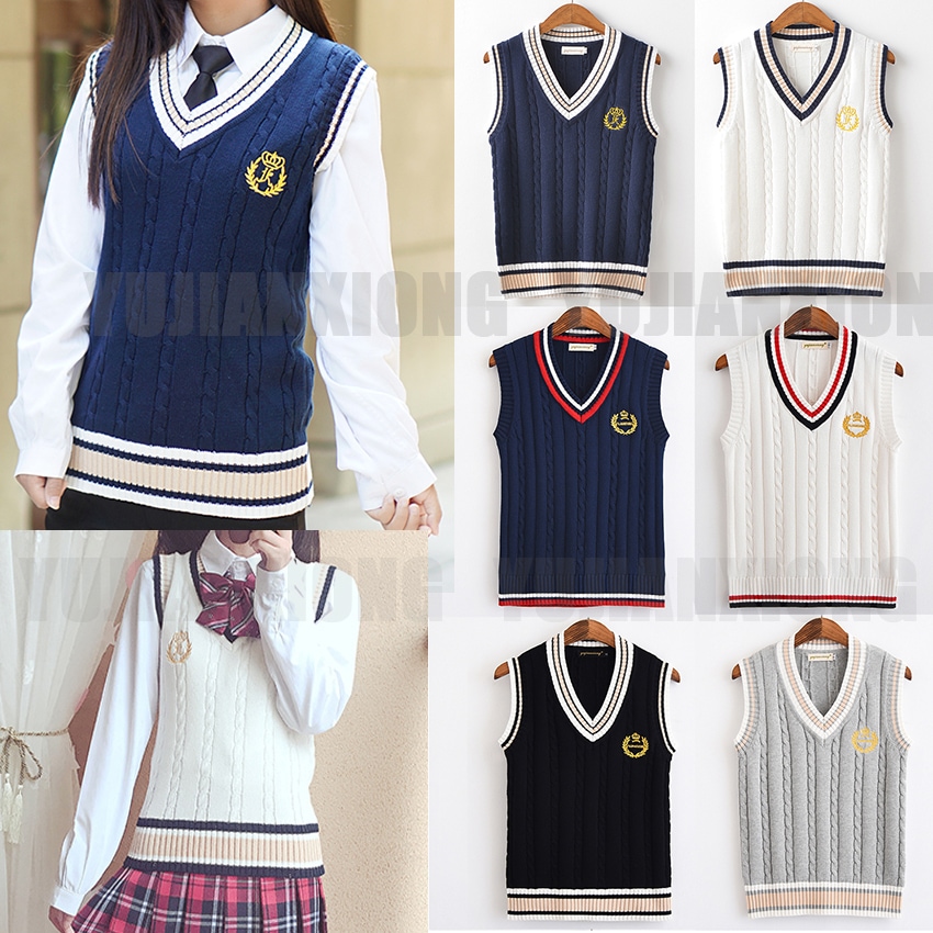 ニット ベスト スクールベスト 刺繍 セーター トップス ニットベスト 文化祭 スクールニット 学生服 女子高生 制服 アウター 上着 コスプレ コスチューム カットソー 学生制服 ニットセーター