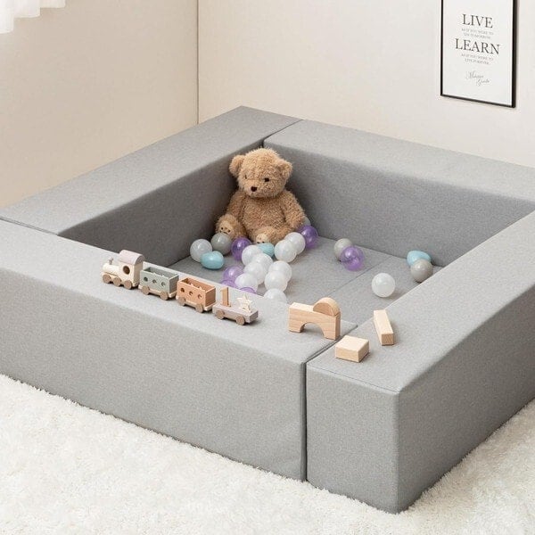 230537105 チョコキッズ L/GY キッズコーナー コソウ ブロック:100×20×高さ24cm マット:80×80×厚み2cm ライトグレー メーカー直送